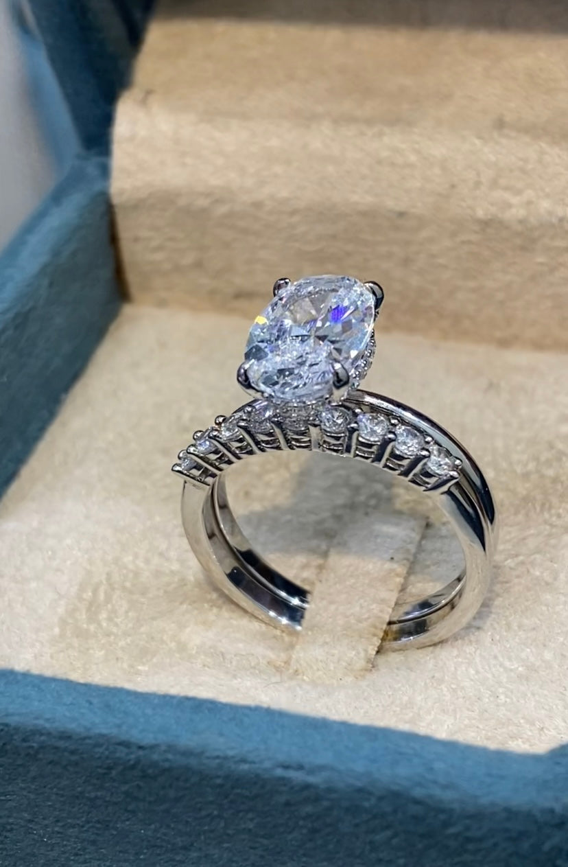 Bague ovale double