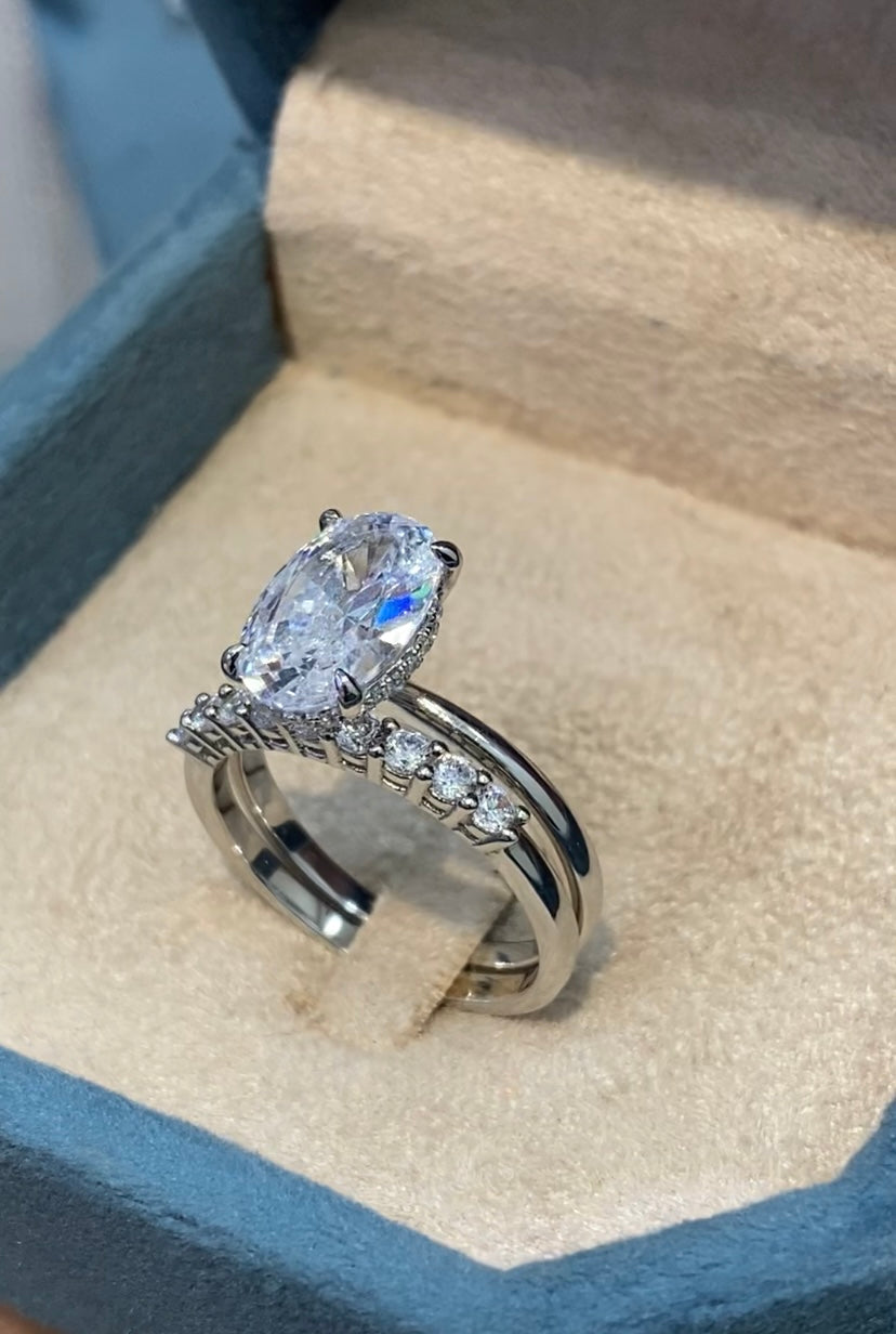 Bague ovale double